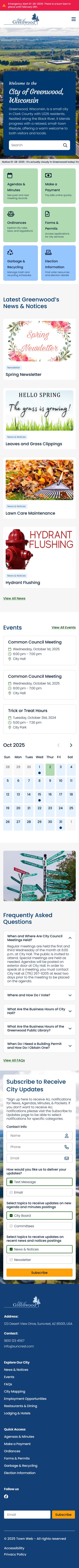 City of Greenwood, Wisconsin mobile design